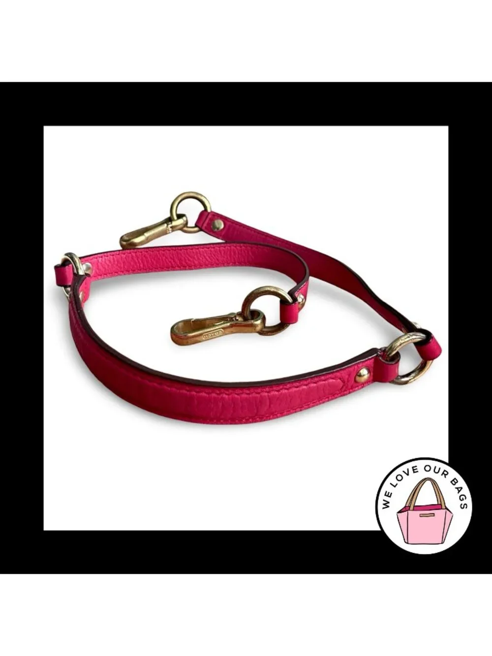 COACH BAG STRAP Red Leather Gold Brass Replacement Purse Shoulder